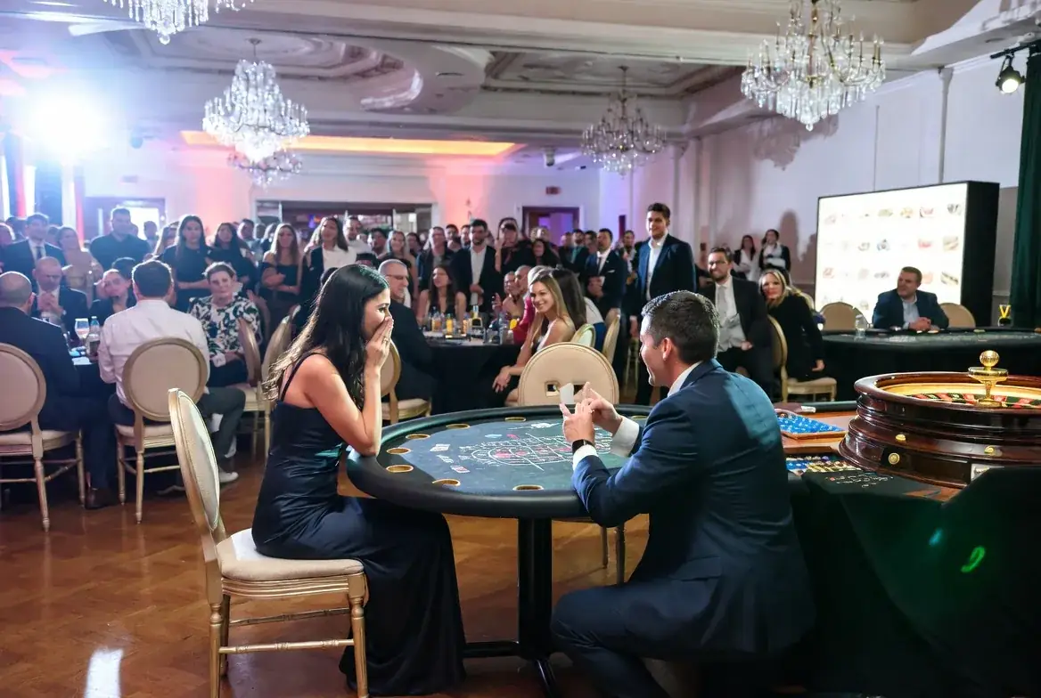 Proposal at casino table
